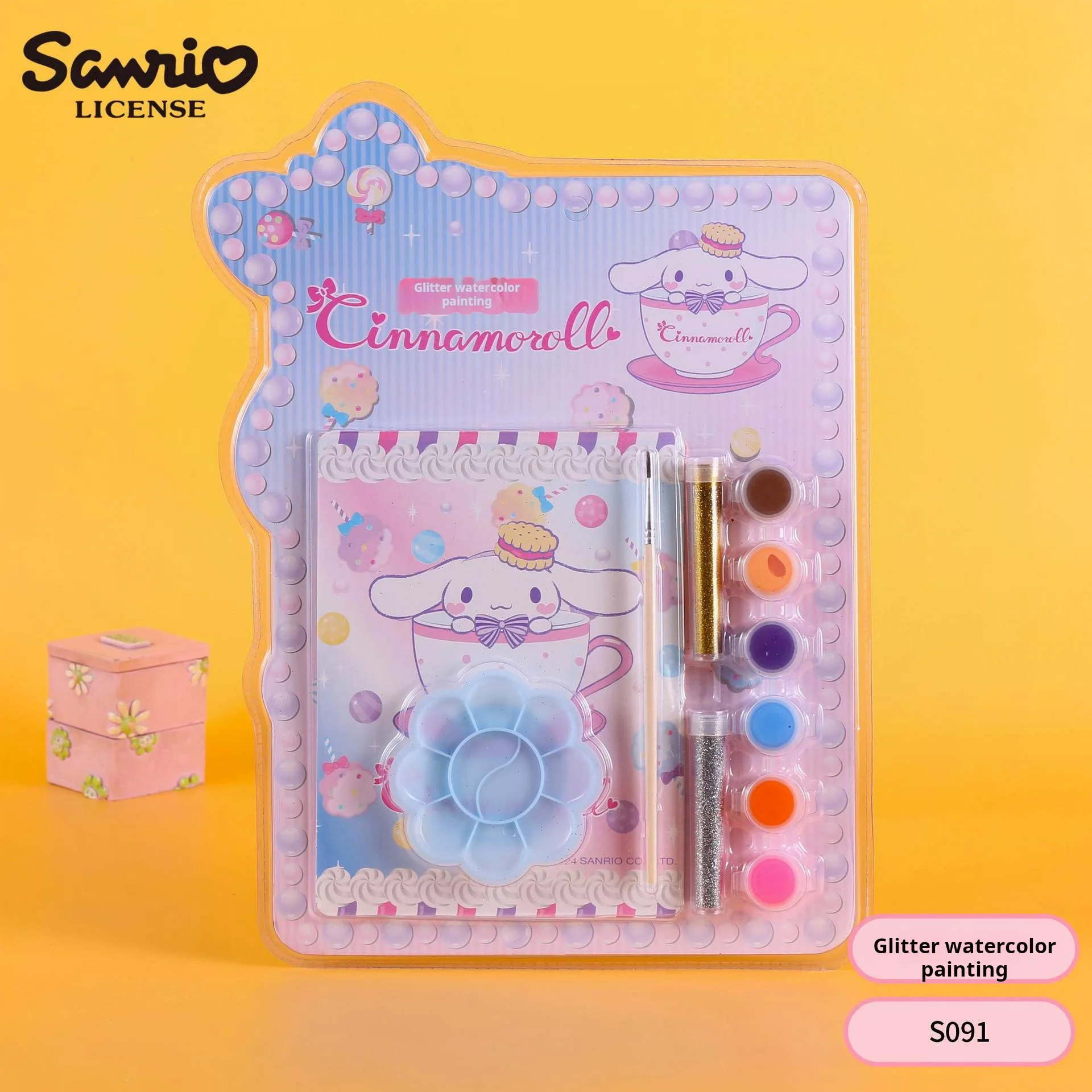 Sanrio Children's Watercolor Painting Set Melody Diy Coloring Glitter Doodle Drawing Toy Children's Educational Toy