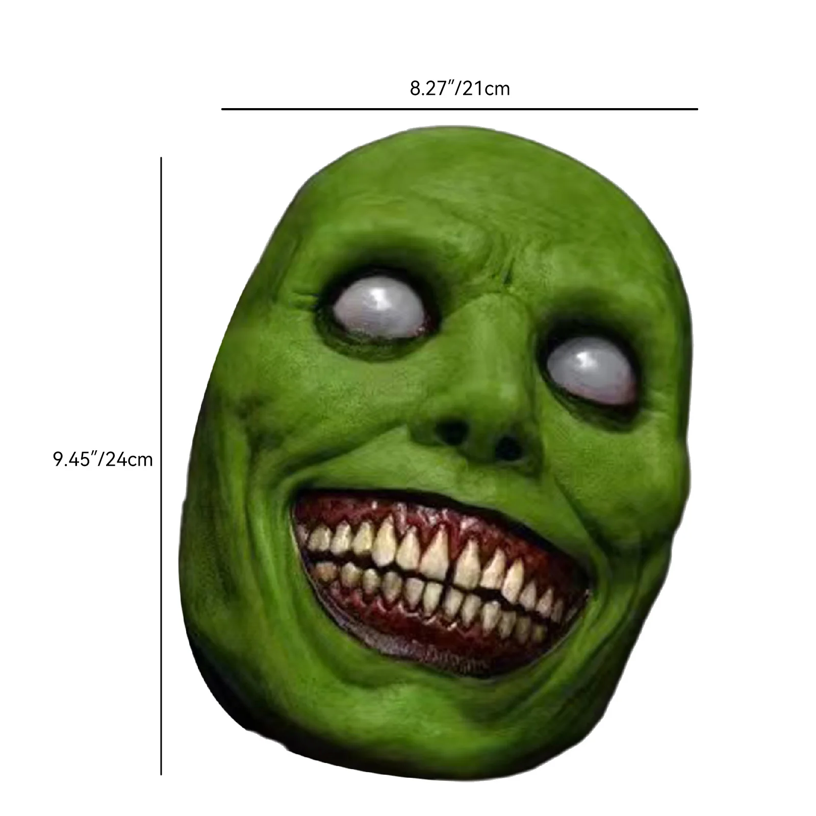 Máscara de Halloween aterradora, máscara de látex realista, máscara de terror espeluznante para adultos y niños, disfraz de Halloween, fiesta temática de Cosplay, máscara de ojos blanca