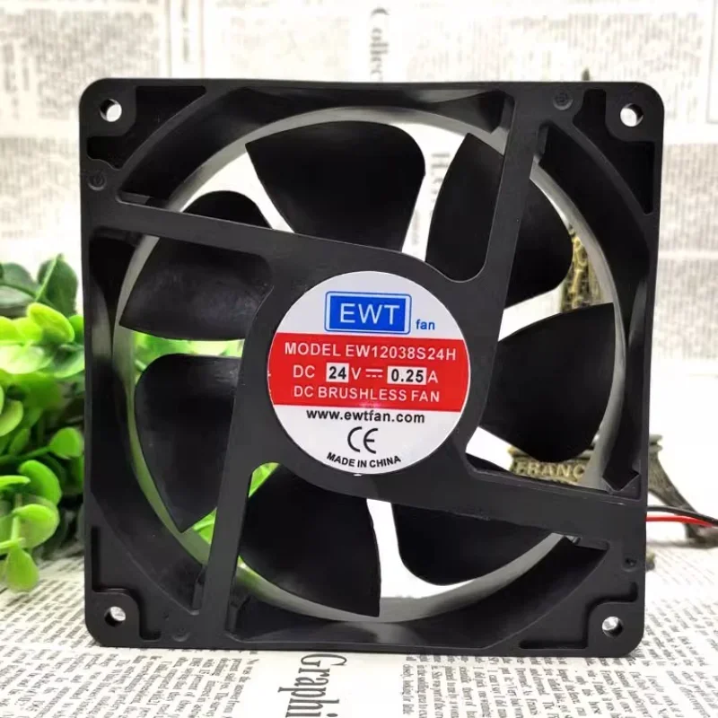 New CPU Fan for EWT EW12038S24H 24V 0.25A 12038 Double Ball 12cm Welding Machine Fan 120*120*38mm