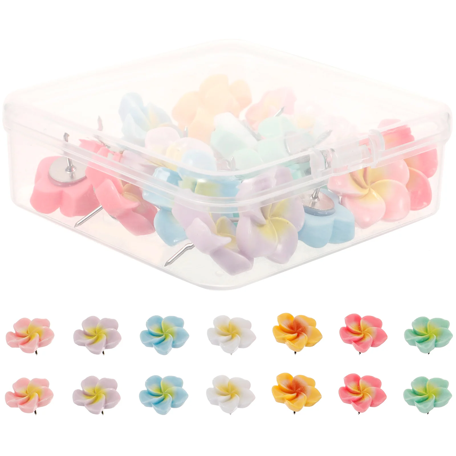 21 قطعة دبابيس ضغط زهرة مسامير الإبهام لطيف للوحة الفلين تصميم لون مشرق مقاومة للاهتراء صور السفر دروس الجغرافيا المساعد #1