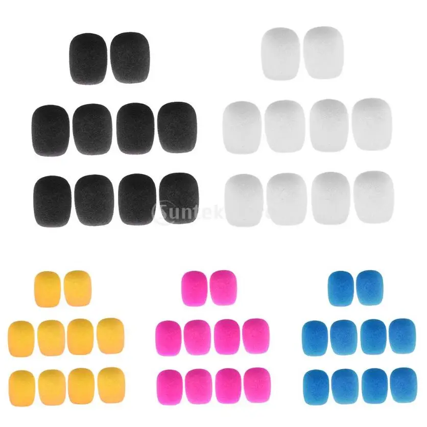 10 Pieces Anti-dirt Clip-on Headset Microphone Sponge Windscreen Wind Muff Mic Electric Musical Instrument Parts & Accessories