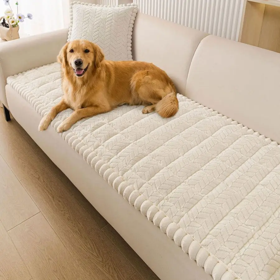 

Non Slip Couch Covers for Dogs, Fuzzy Pet Couch Covers for 3 Cushion Sofa Pet Friendly, Soft Sofa Slipcovers Cushion Furniture P