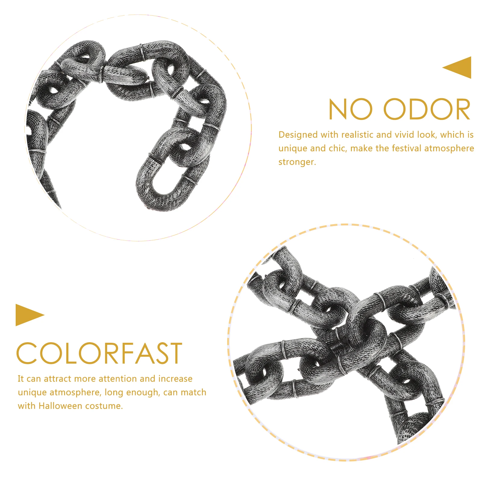 

Simulated Iron Chain Chains Accessories for Halloween Decoration Plastic Party Fake Prop