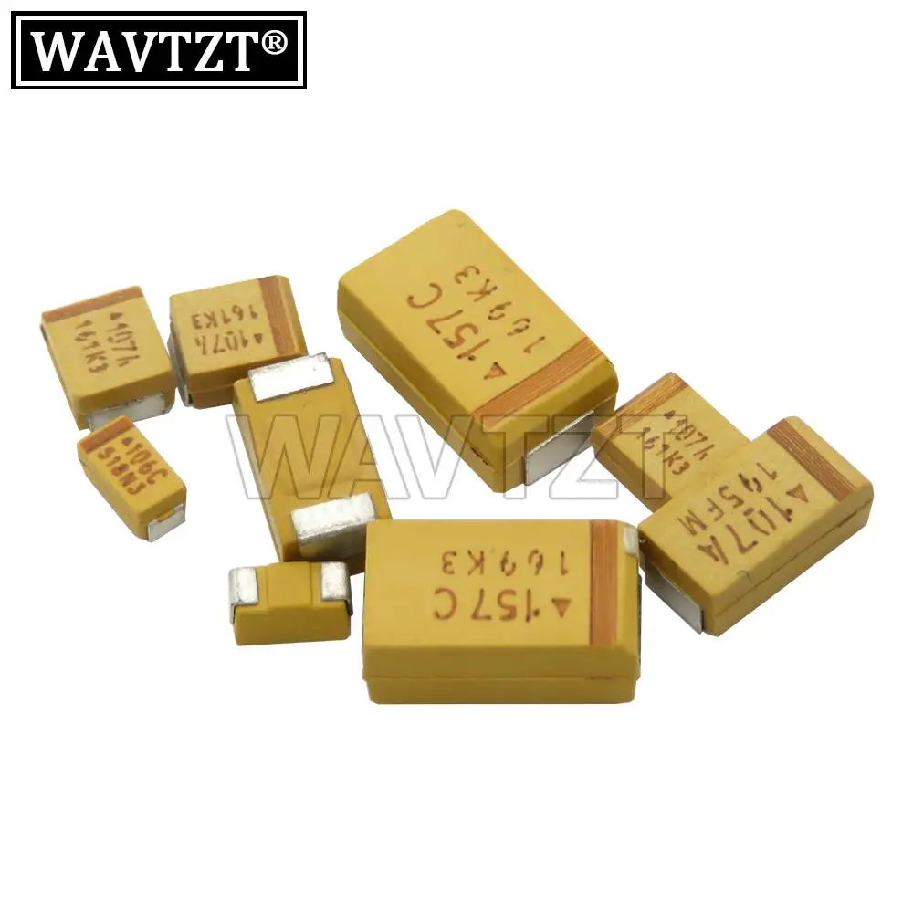 10PCS Tantalum Capacitor A B C D Type 100UF 150UF 220UF 330UF 470UF 680UF 6V 6.3V 10V 16V 25V 35V 50V 4.7/6.8/10/15/22/33/47UF