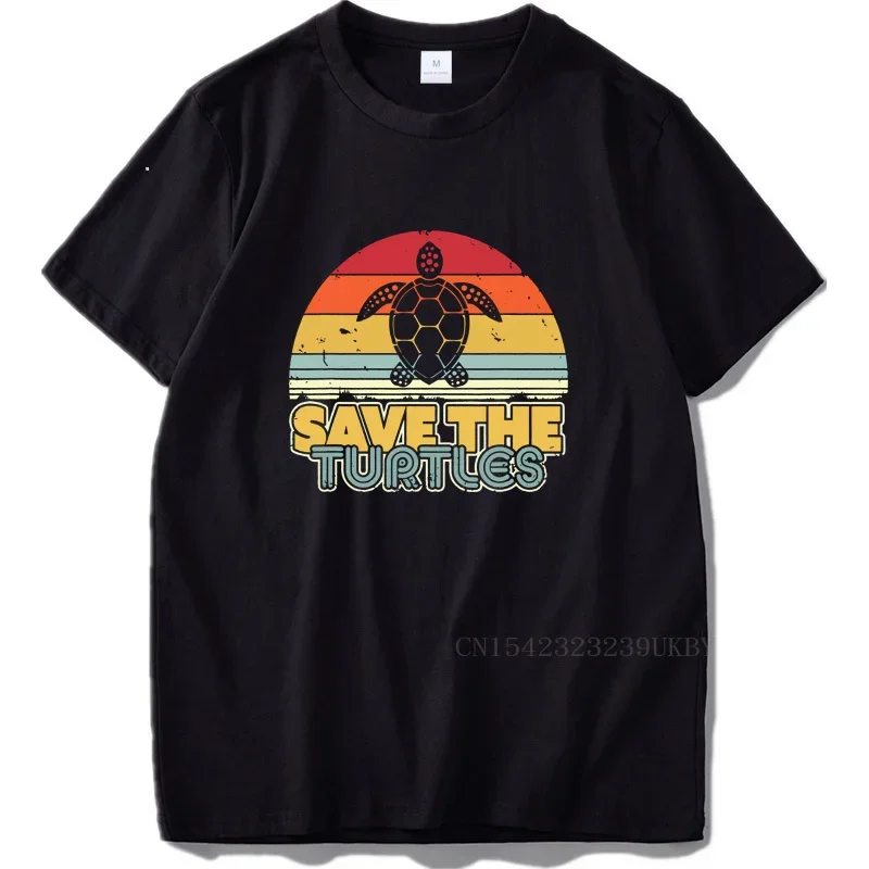 Save The Turtle T Shirt - Turtle Animals Lovers Retro Style TShirt 100% Cotton Breathable Cloth Tees Tops