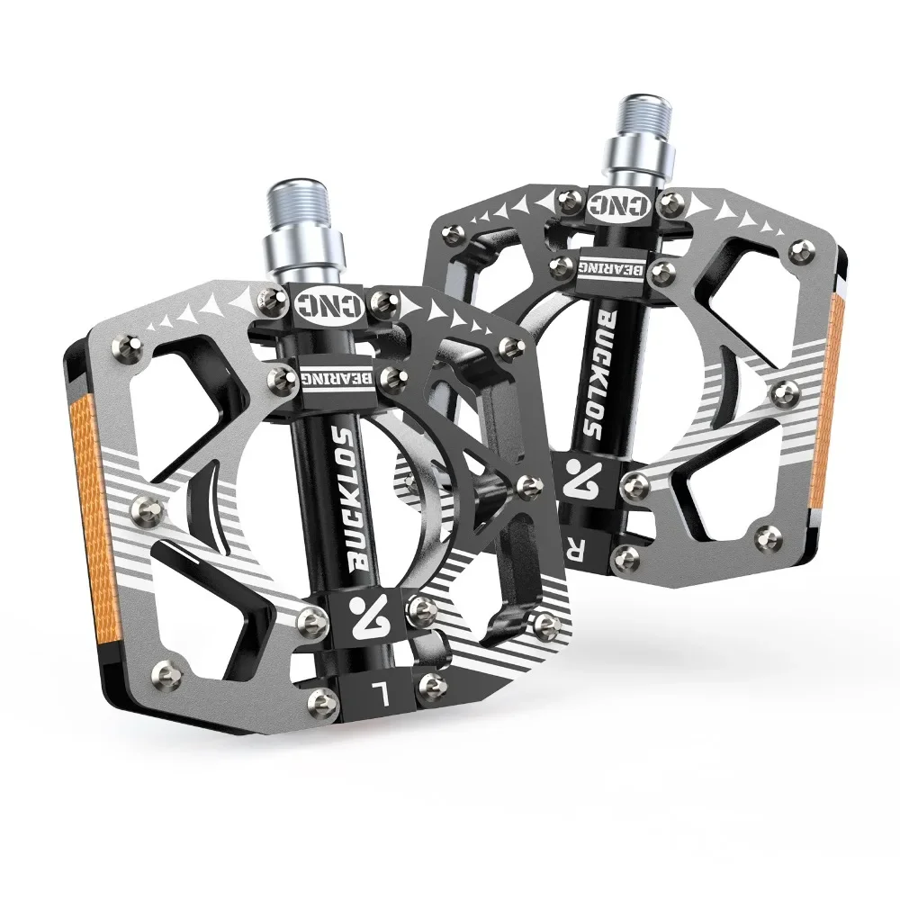 BUCKLOS CNC Fahrradpedale, DU-Lager 28 Rutschfeste Stifte Fahrradpedale, Universelle MTB Flachpedale Fahrradzubehör – Detail 7
