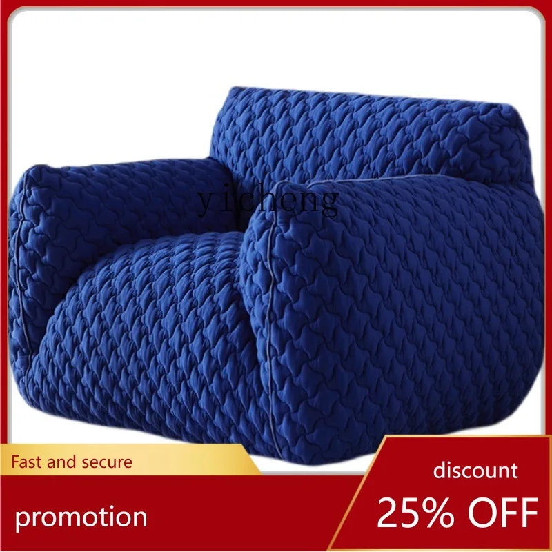 CZ Sofa Living Room Modern Simple Small Apartment Fabric Blue Fat Man Couch