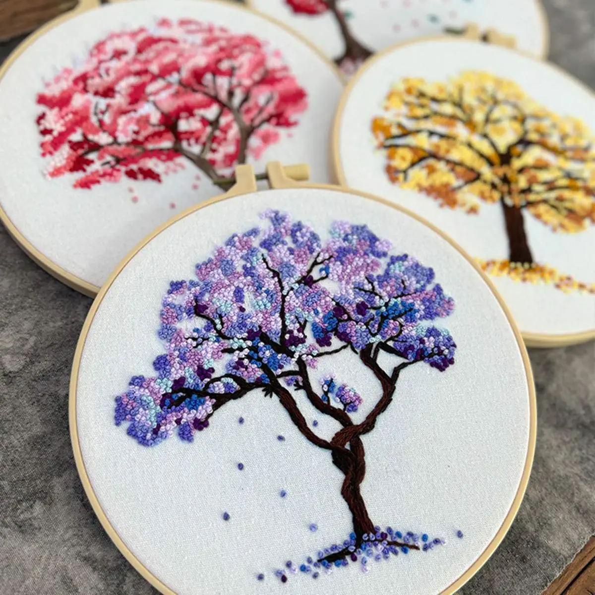 

Unfinished Embroidery Kit 3D Tree of Life Handwork Sewing Cross Stitch Set Crafts Thread Tools Decorative Painting Material Pack