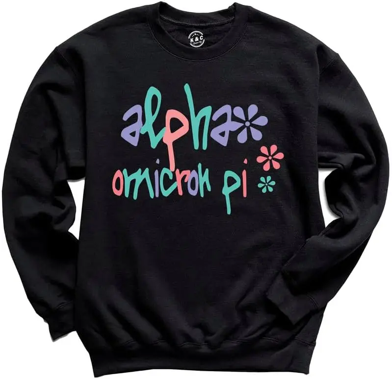 

Толстовка Alpha Omicron Pi — толстовка с круглым вырезом Alpha O Colorful Floral Sorority