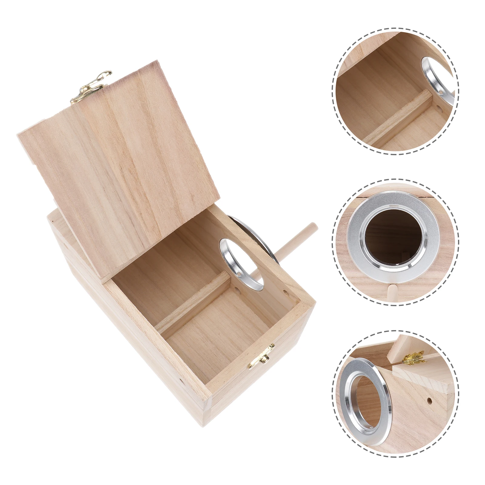 

Wood Bird House Holder for Window Nesting Small Birds Finch Wild Songbirds Cage Home Durability Kids Educational Travel Pet