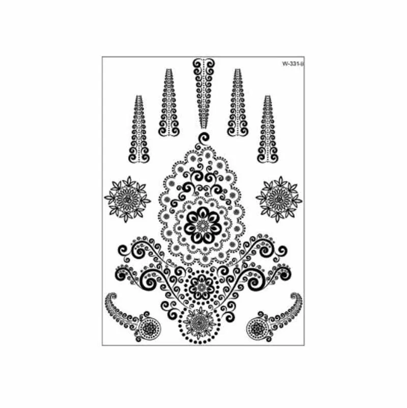 Black Henna Tattoo Stickers Women Sexy Water Transfer Body Art Fake Tattoos Nightclub Makeup Party Lace Tattoo Decals Semi Tatto image 6
