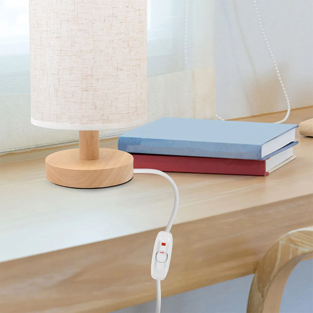 

2pcs Bedside Switch Button White 10A 250V Vintage Illuminated On Off Lamp Control For Nightstand Desk Table Floor Lamp