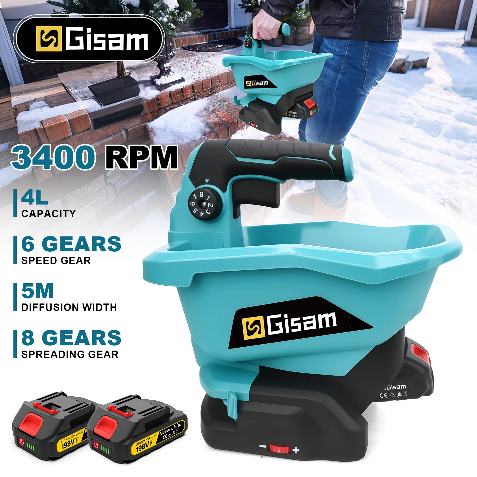 Giasm 6-biegowy elektryczny rozsiewacz nawozów z Polski za $48.65 / ~191zł Giasm 6-biegowy elektryczny rozsiewacz nawozów z Polski za $48.65 / ~191zł