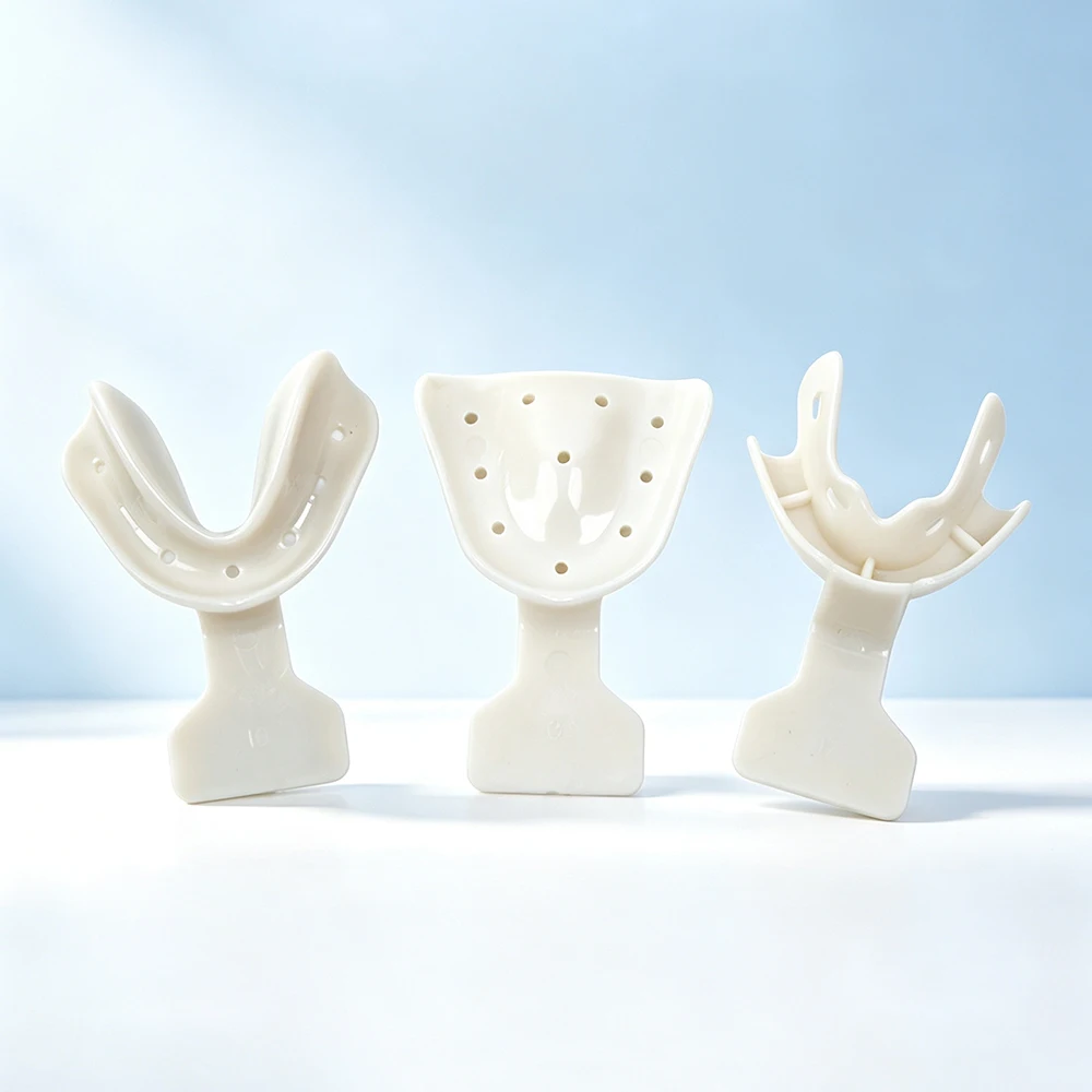17Pcs/set Dental Edentulous Jaw Impression Trays Full Complete Denture Teeth Repair White Transparent Dentist Tools