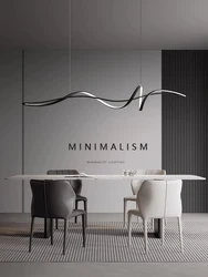Modern Creative Curve Led Pendant Lights Minimalism Personality Curved Dining Room Chandelier Lighting Kitchen Bar Lamp Fixtures