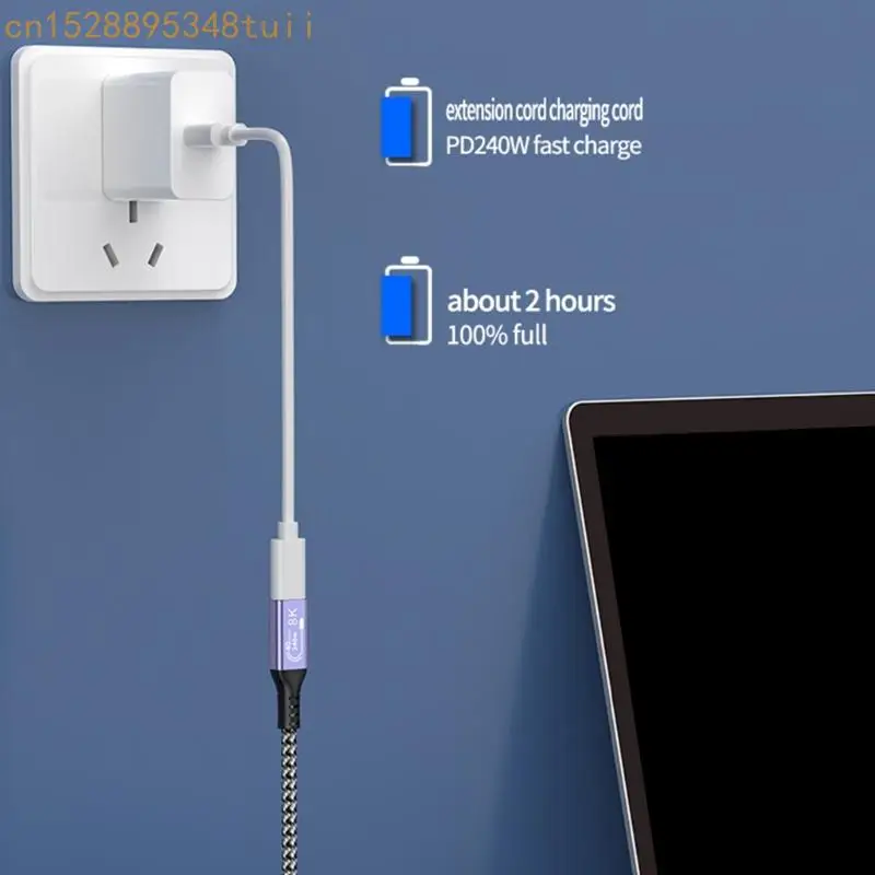 Y4QF USB C 4 Cavo USB C ESTENSIONE Cavo Cavo da maschio a femmina Supporto 240W Video 4K Video per telefono per telefoni16/15