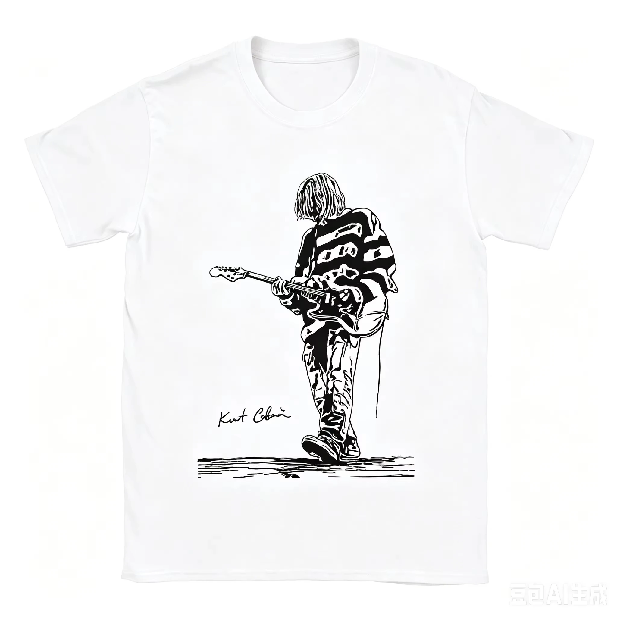 New Arrival Mens Clothes Tee Shirt Homme T-Shirts Men Tshirt for Men Kurt Cobain Guitar T Shirts Funny Casual Printed