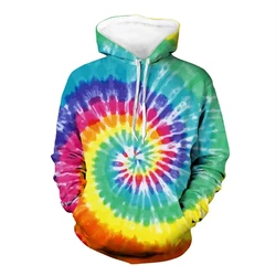 Tie Dyed Pattern Printed Hoodies For Male Streetwear Fashion Pullovers Men's Tracksuit Casual 3d Graphic Sweatshirts Hooded