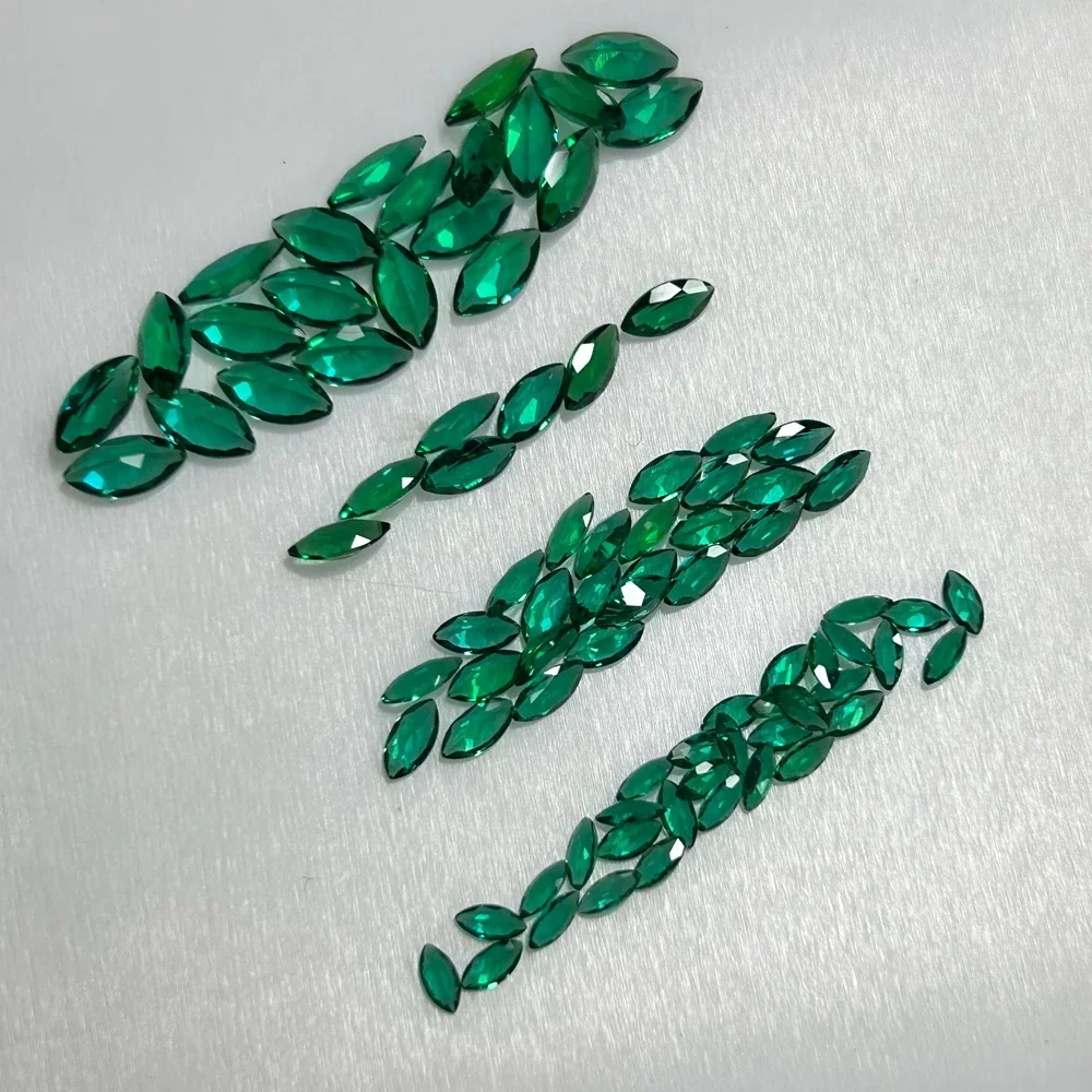 

Dark Green Zambia Emerald Marquise Cut 2x4mm Hydrothermal Lab Grown Gemstone
