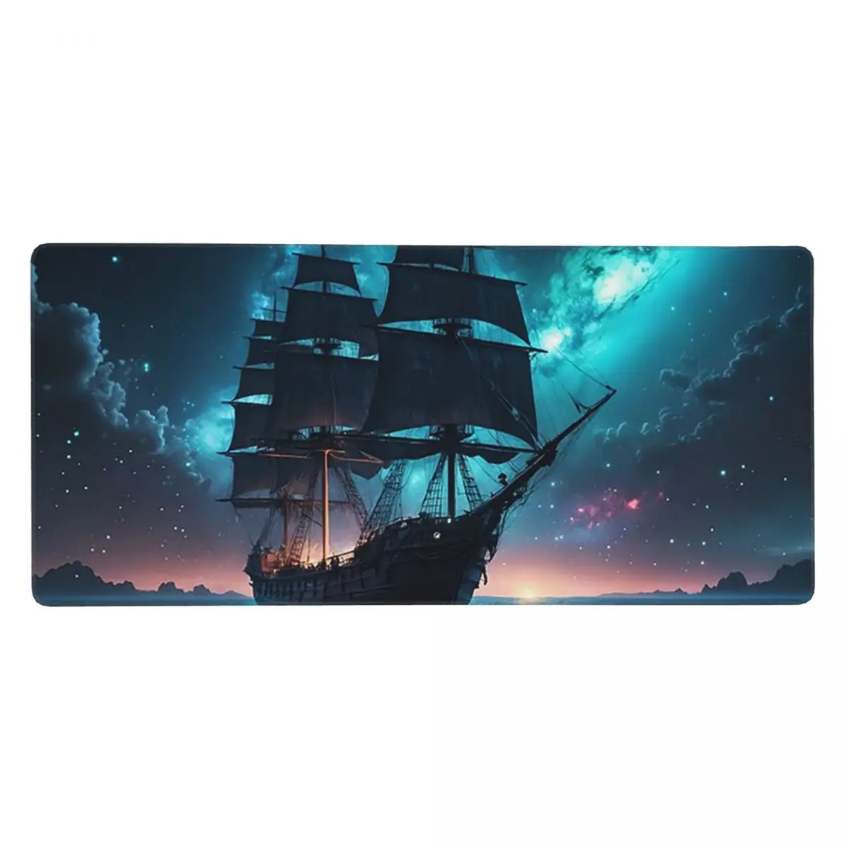 Starry Night Sailboat On The Sea Large Mouse Pad Computer Keyboard Mouse Mat Gamer Laptop Desk Mat Office Accessories Table Mats