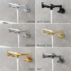 Antique Built In Brass Pot Filler Kitchen Faucet Single Hole Faucet With 2 Handles Gold Black Faucet Wall Mounted Cold Water Tap