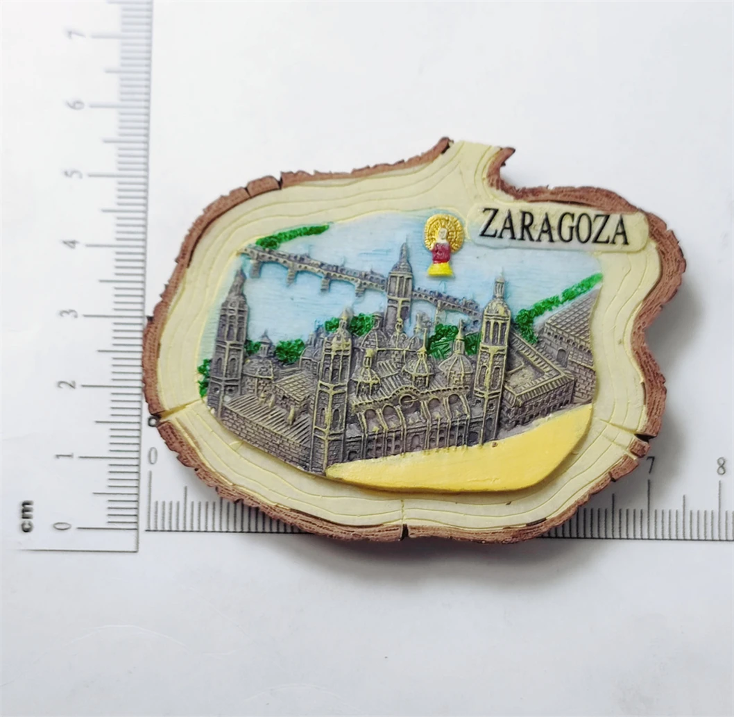 مغناطيس ثلاجة ثلاثي الأبعاد مصنوع يدويًا من الراتنج ، هدية تذكارية في إسبانيا ، مجموعة ديكورات منزلية