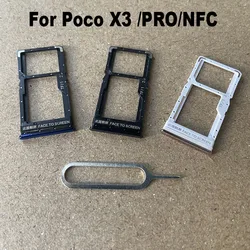 Sim Card Tray para Xiaomi POCO X3 PRO, Slot Holder, Adaptador de Soquete, Peças de Reparação, Substituição, Novo