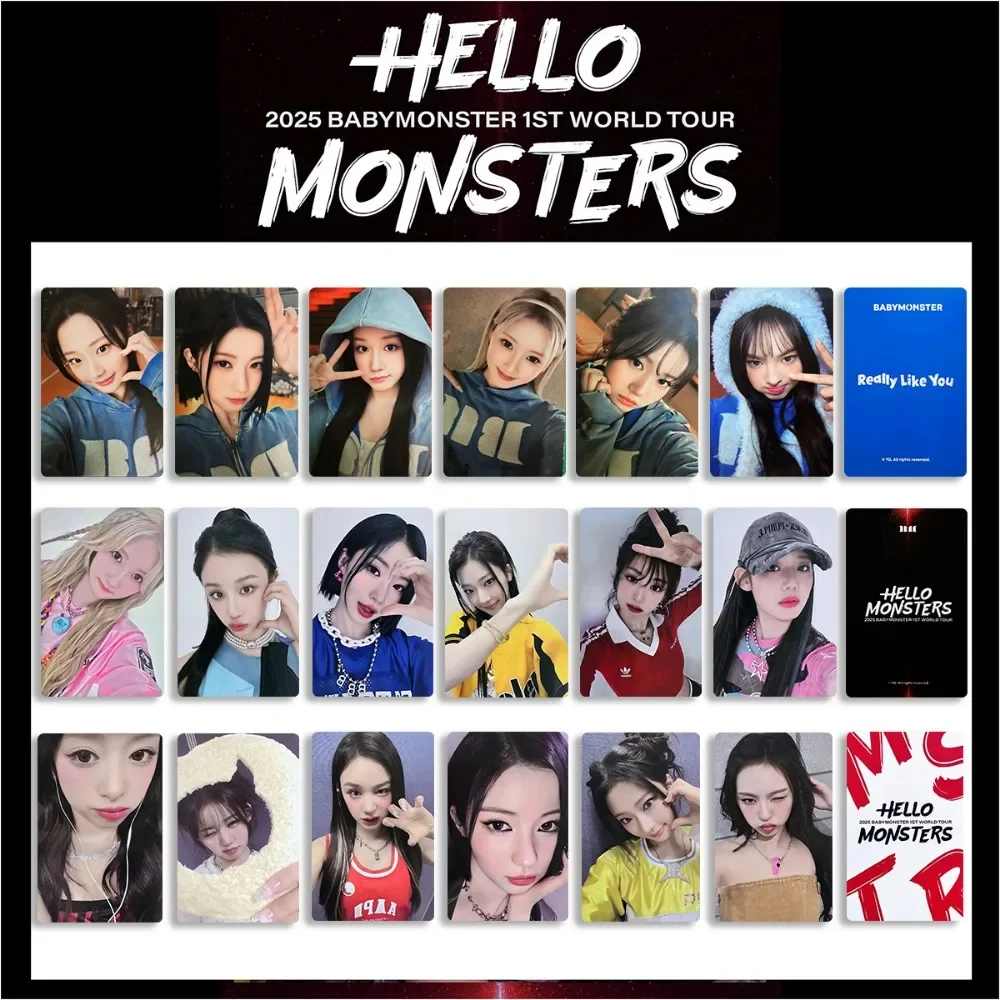

Kpop BABYMONSTER Album HELLO MONSTERS Random Card 1st WORLD TOUR Weekly Lomo Cards Photocards Fans Collection Gift