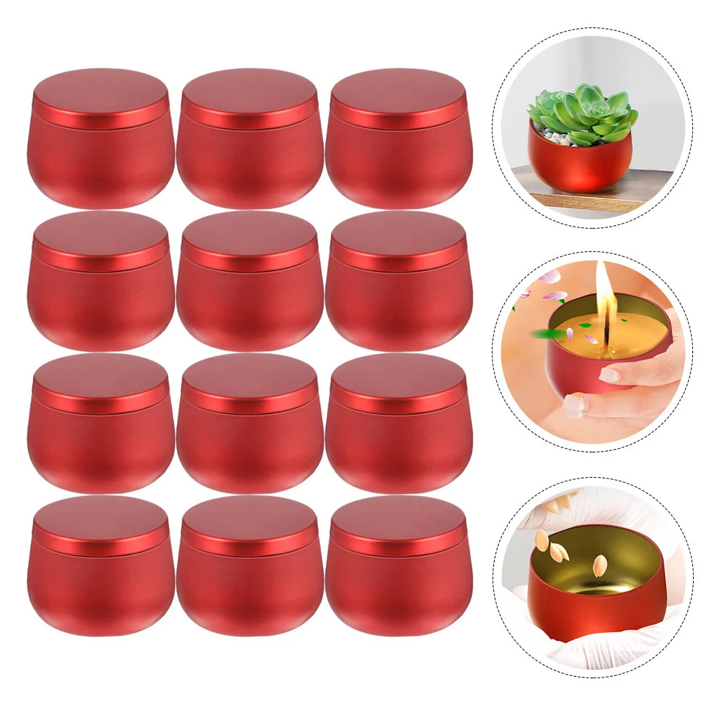 

12 Pcs Candy Tea Clear Jar Travel Storage Containers Tin Condiment with Lids Tinplate Beaded Craft Cases Bulk Canned Goods