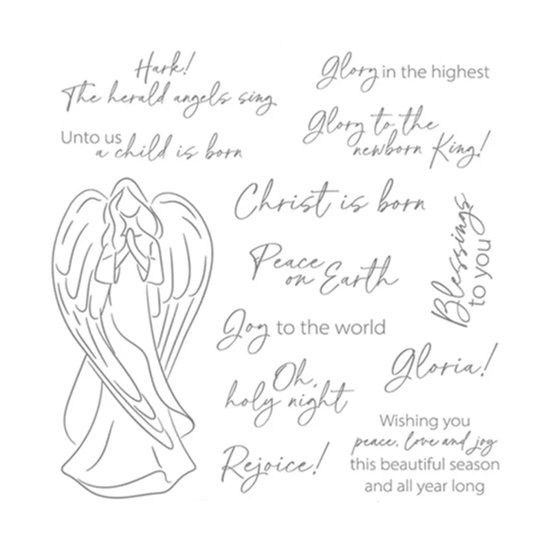 Clear Stamps for New 2022 Christmas Artsy Angel Cutting Dies for Scrapbooking Paper Making Bee Frame Craft Card