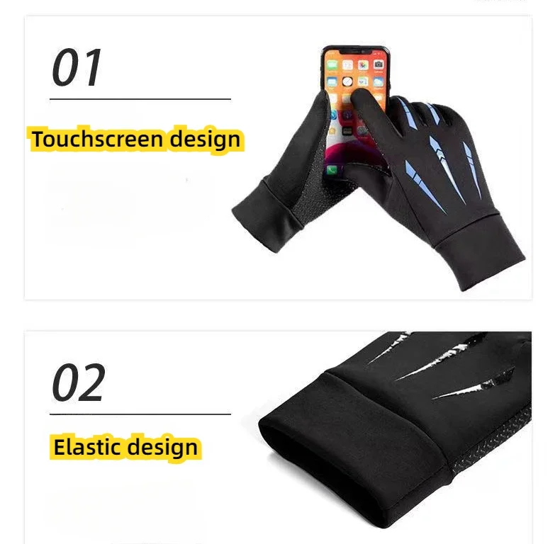 Guantes antideslizantes cálidos de invierno, guantes con diseño de pantalla táctil para ciclismo y montañismo al aire libre, guantes unisex de cinco dedos