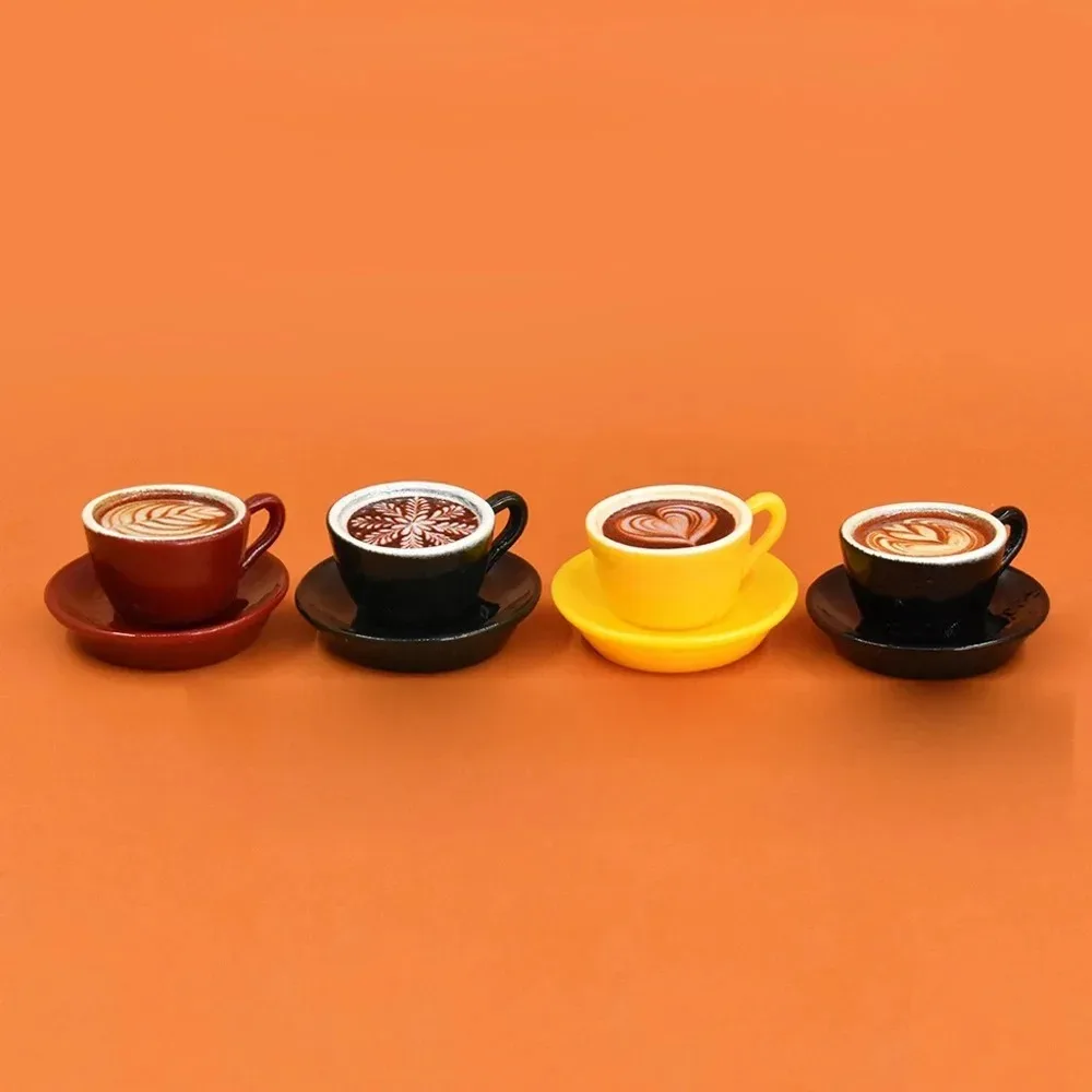 8Pcs/Set 1/12 Scale Mini Latte Coffee Mug Model Simulated Drink Cup DIY Dollhouse Kitchen Scene Decor Doll Accessories
