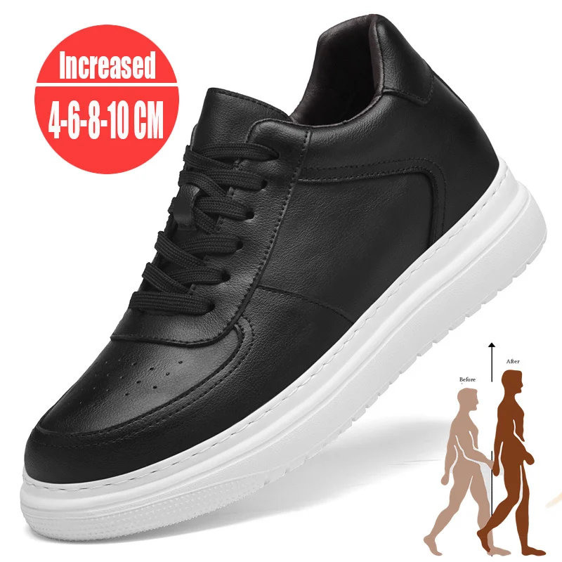 

Fashion Casual Lift Sneakers Men Elevator Shoes Height Increase Inner Heightening 4-6-8-10cm Men Fashion Sports Plus Size 37-44