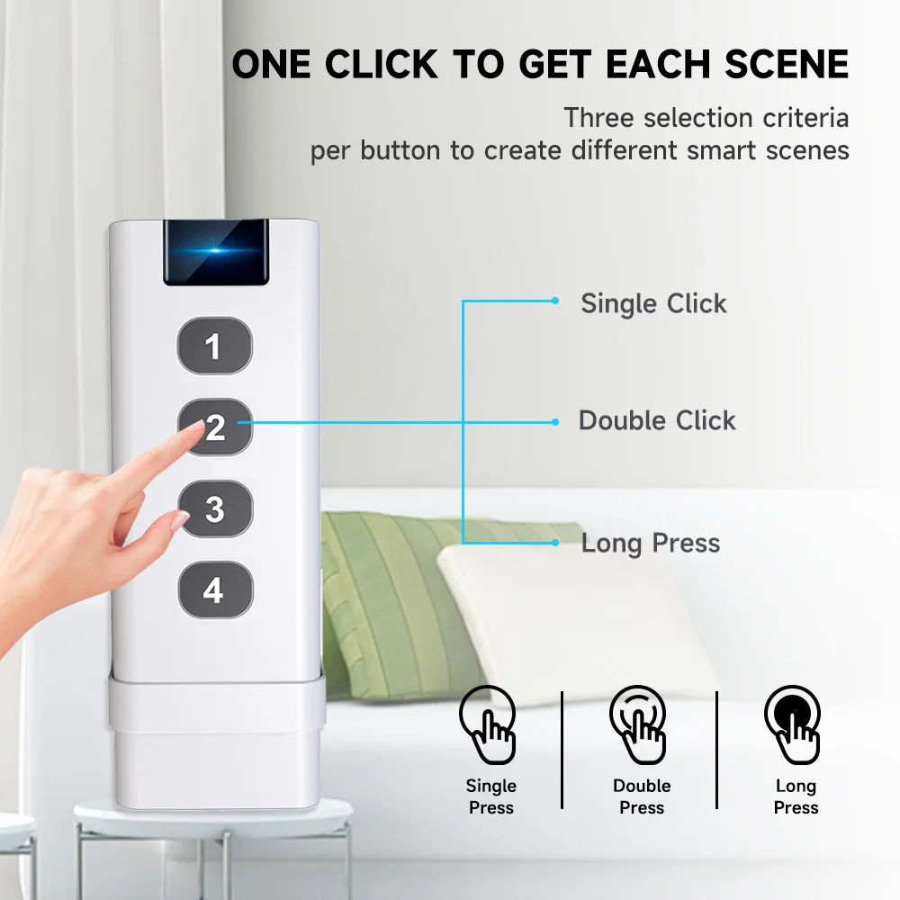 تويا زيجبي مفتاح المشهد الذكي 4 عصابة تصميم صغير محمول للمنزل الحياة الذكية التحكم عن بعد أتمتة السيناريو التبديل #3