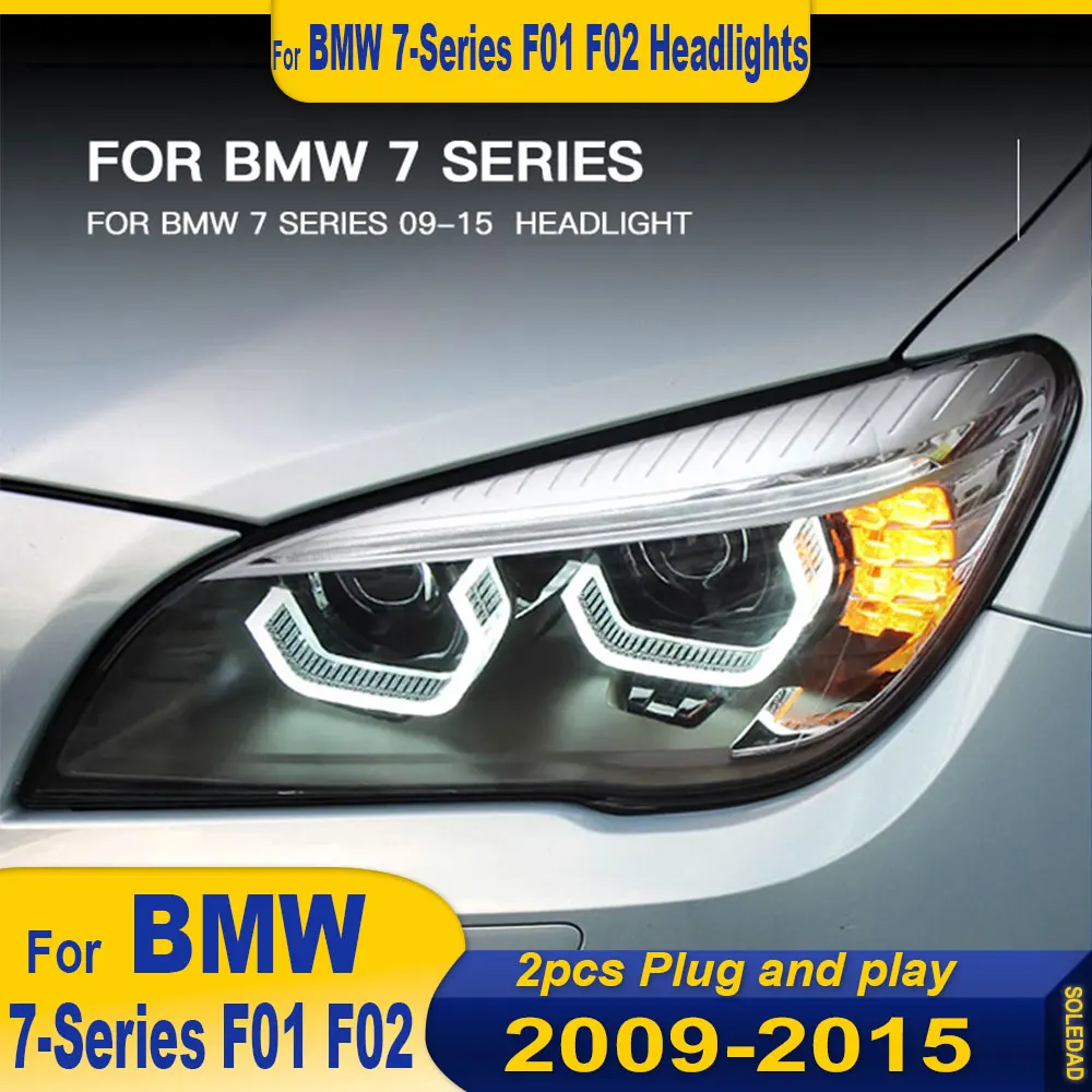 

Car lights For BMW 7 Series F01 F02 Headlights F02 2009-2014 LED Car Lamps Daytime Running Lights Turn Signals Car Plug and play