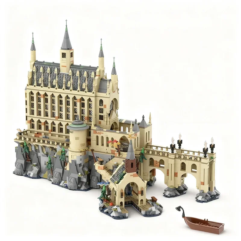 3123-teiliges MOC Magisches Hogwarts-Schloss Modellbausatz Kreatives Montage-Display Heimdekoration Konstruktionsgeschenk