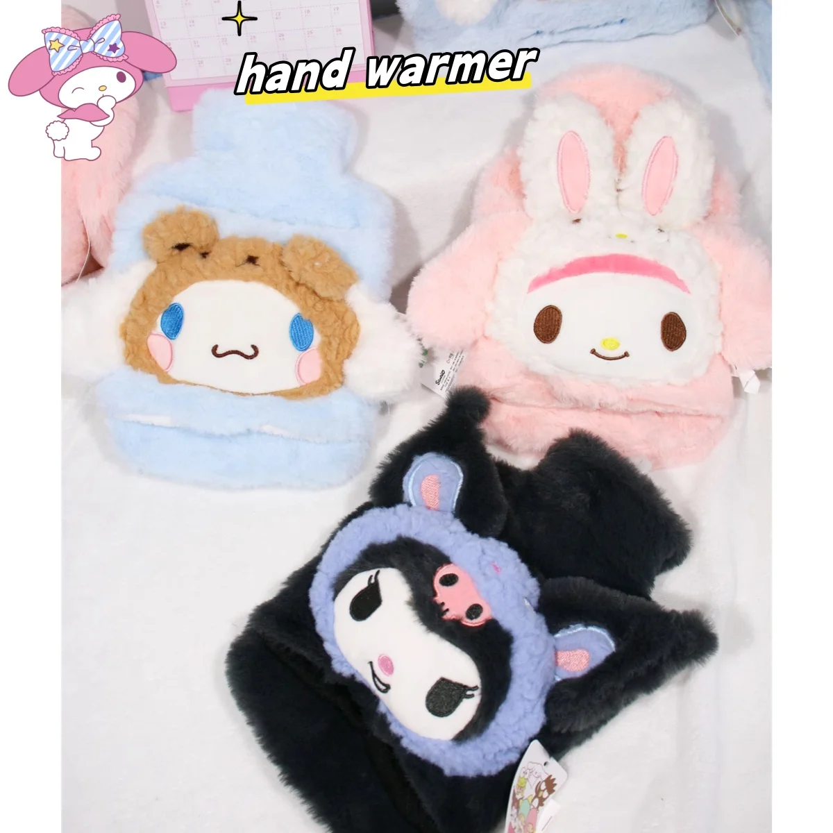 sanrio explosion-proof hot water bottle filled with water hello kitty plush cute warm baby kuromi girl cinnamon dog anime 1000ML