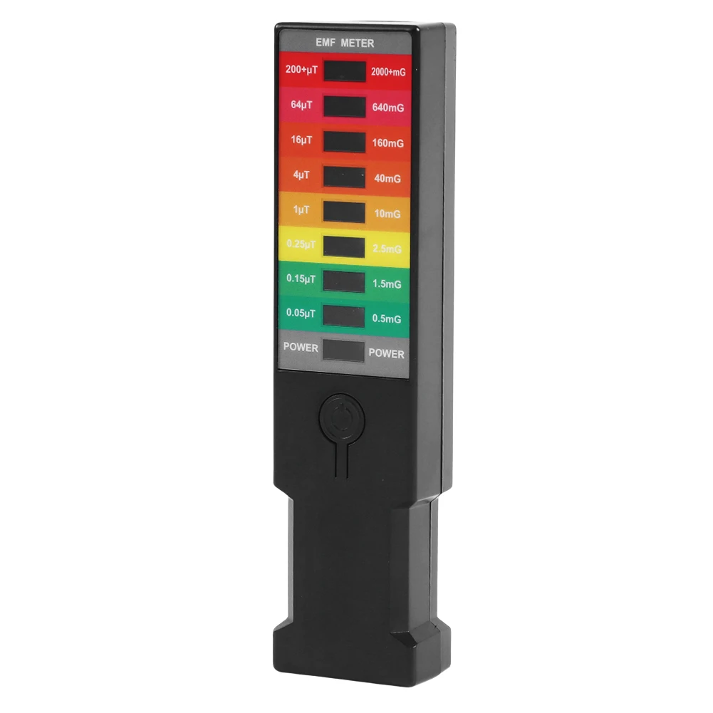 كاشف المجال الكهرومغناطيسي 8 LED EMF غاوس متر عالية الدقة المحمولة EMF مراقبة المجال المغناطيسي EMF اختبار الإشعاع