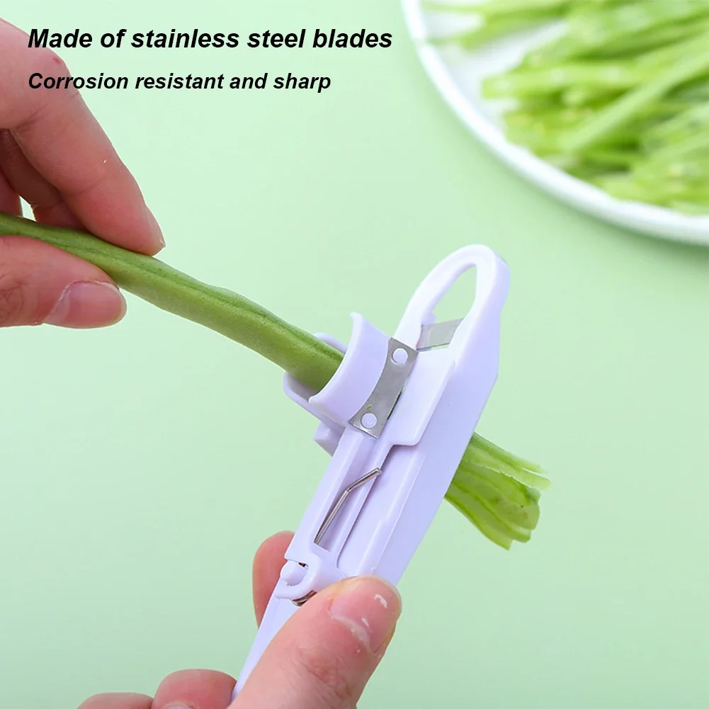 1-4PCS Green Bean Slicer Sharp Bean Cutter Vegetable Slicer Runner Cutter Kitchen Tool Stainless Steel Vegetable Chopper Cutter view 3