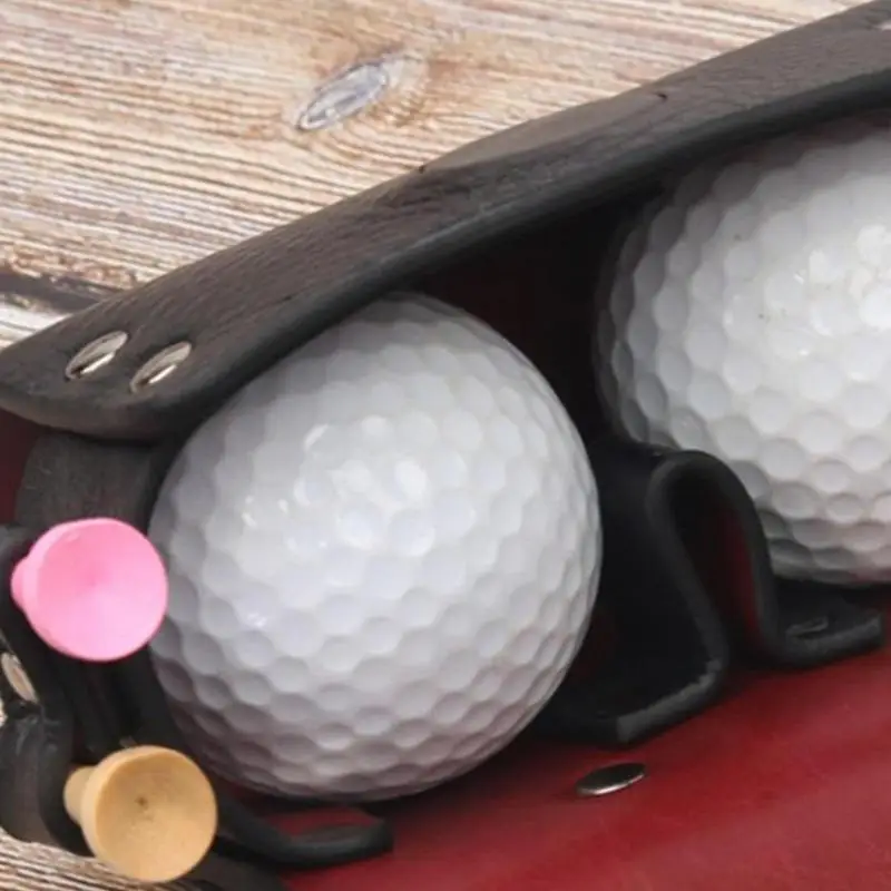 Portable Waist Storage Bags PU Leather Golf Ball Pouch Bag Outdoor Travel Case 2 Balls 4 Golf Tees Golf Supplies Accessories