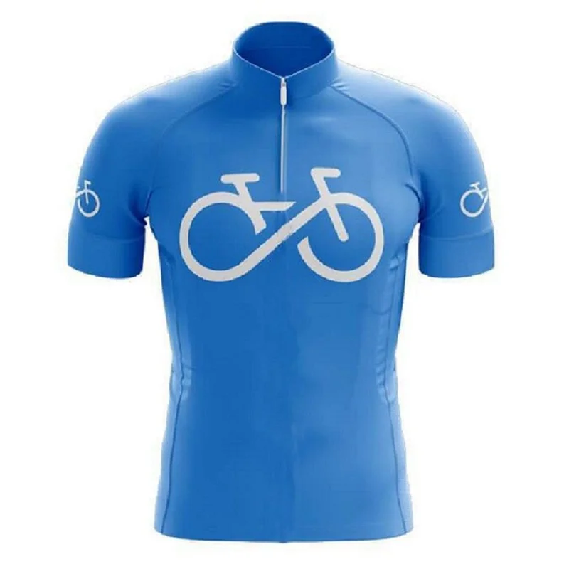 2026 Bike Forever Blue Short Sleeve UV MTB Cycling Jersey