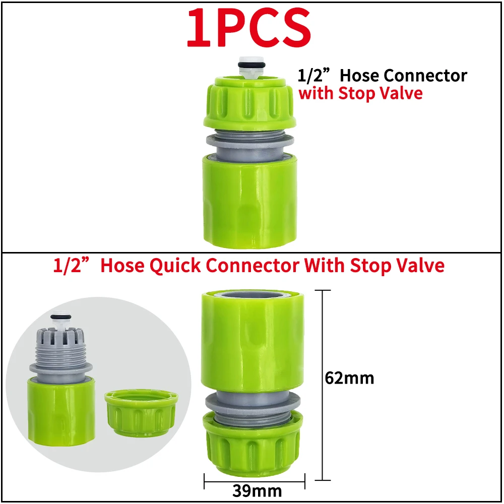 Garten-Wasserhahn-Adapter, Schnellanschlüsse, 1/2 Zoll, 3/4 Zoll, Tropfbewässerung, Wasserverteiler, Innengewinde, Außennippelverbindung, 1/4 Zoll Schlauch – Detail 16