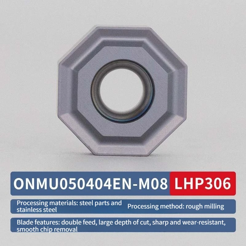 10 insertos de fresado octogonales serie ONMU0504, herramientas CNC