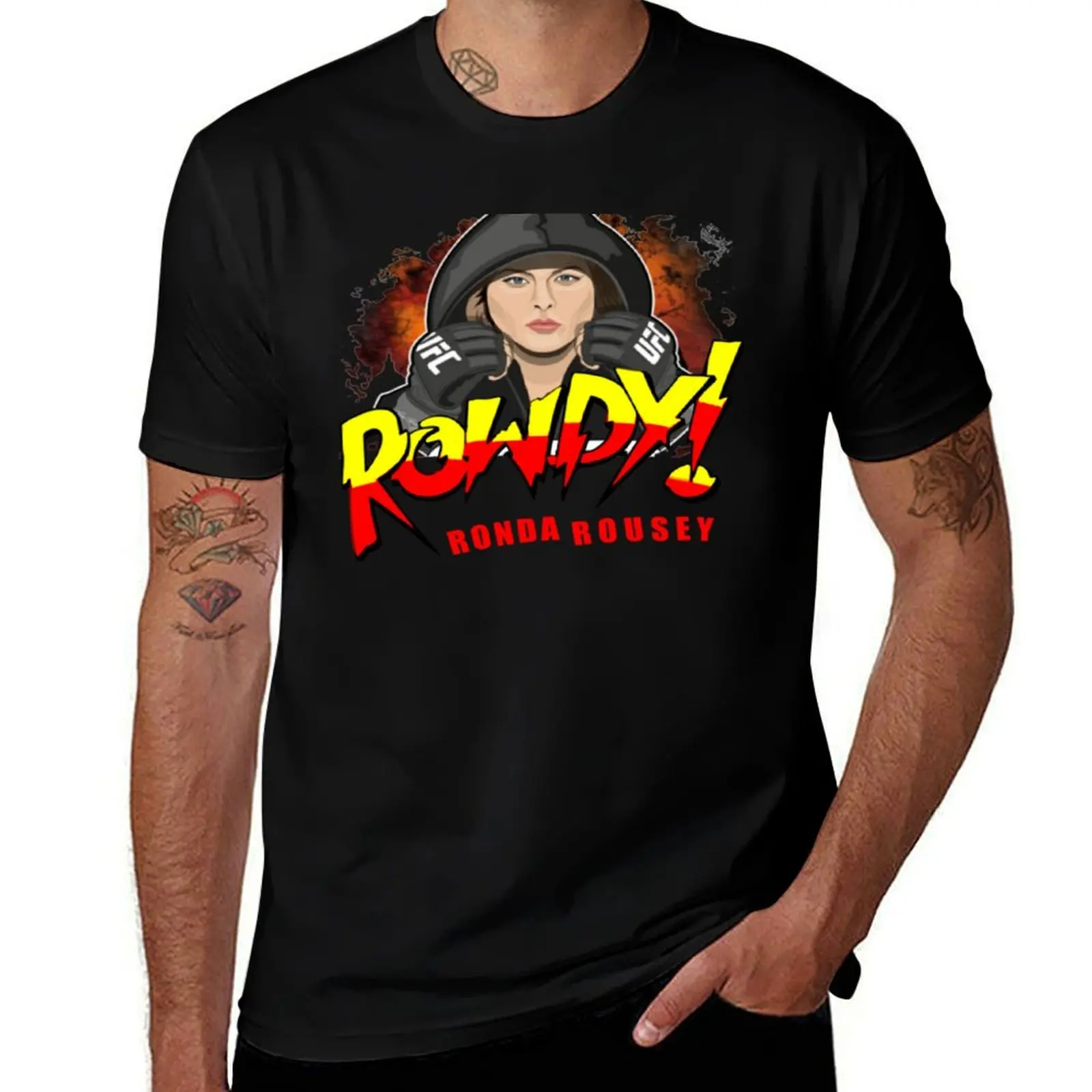 

Rowdy Ronda Rousey Classic T-Shirt plus sizes oversized t shirt Aesthetic clothing Short sleeve tee men