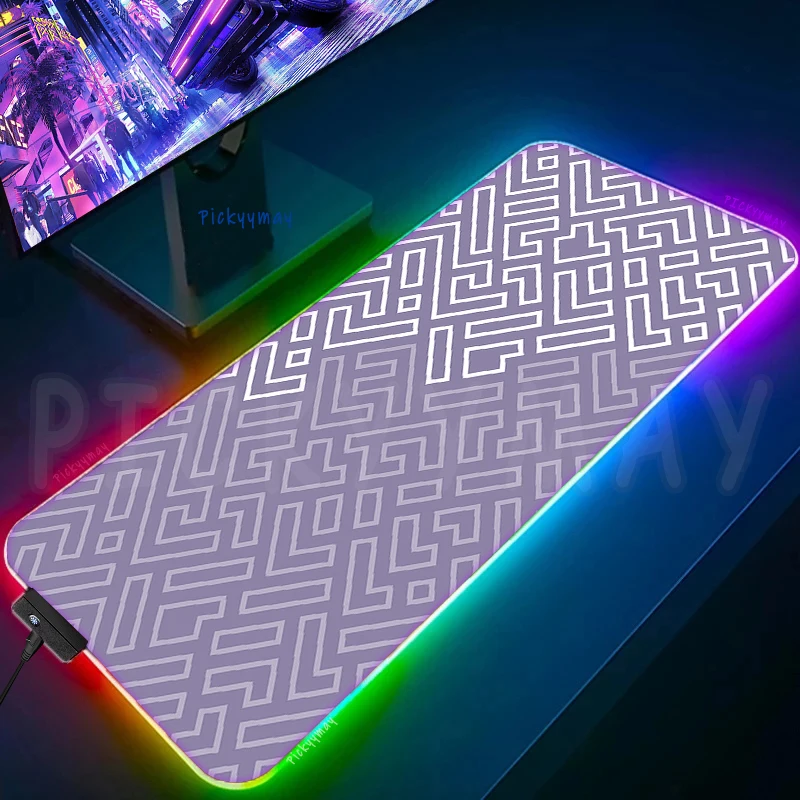 

Geometric Line Large RGB Mouse Pad XXL Gaming Mousepad LED Mouse Mat Gamer Mousepads Luminous Table Mats Desk Pads With Backlit