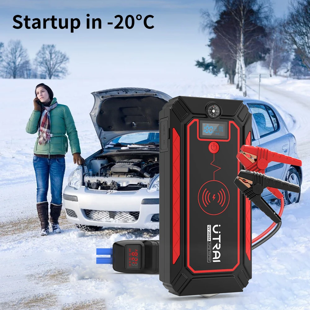 Utrai Car Jump Starter  with Wireless Charger Power Bank For 12V Emergency Battery Starting Boost to JumpStart  Vehicles