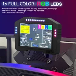 Sim Racing Dashboard 5 pollici 16RGB Car Speed Display Simulator Wheel lnstrement volante e pedale per Pc