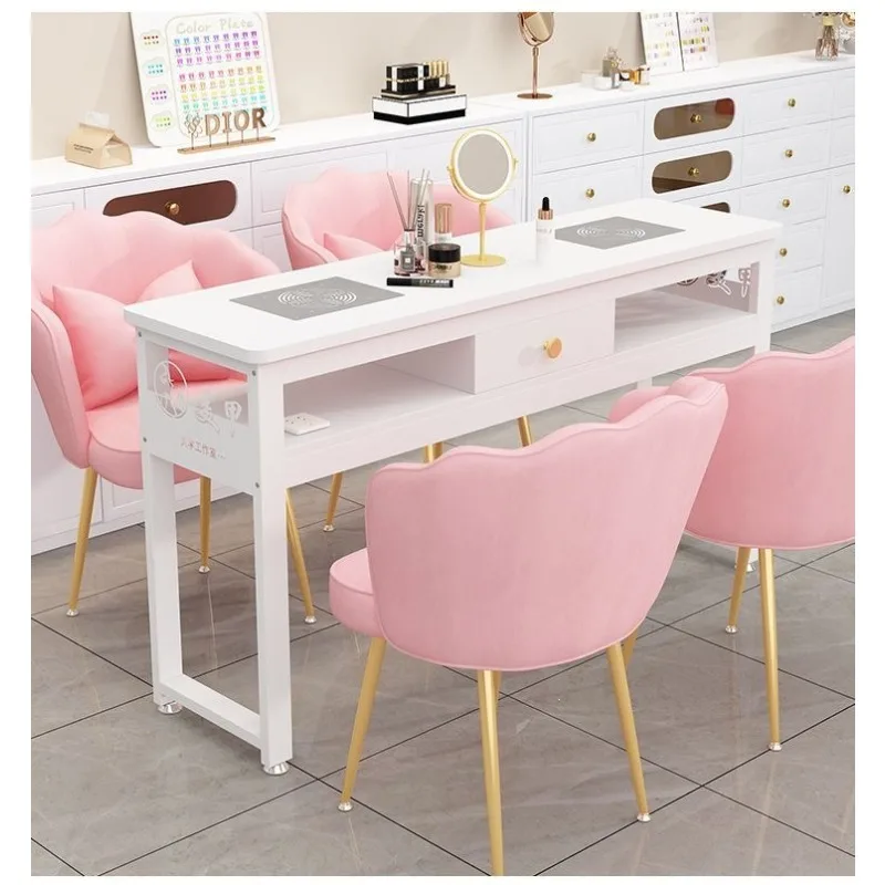 New Light Luxury Manicure Table Economical Single Double Japanese Style Metal Nail Desk Station Manicure Table Desk Nail Table