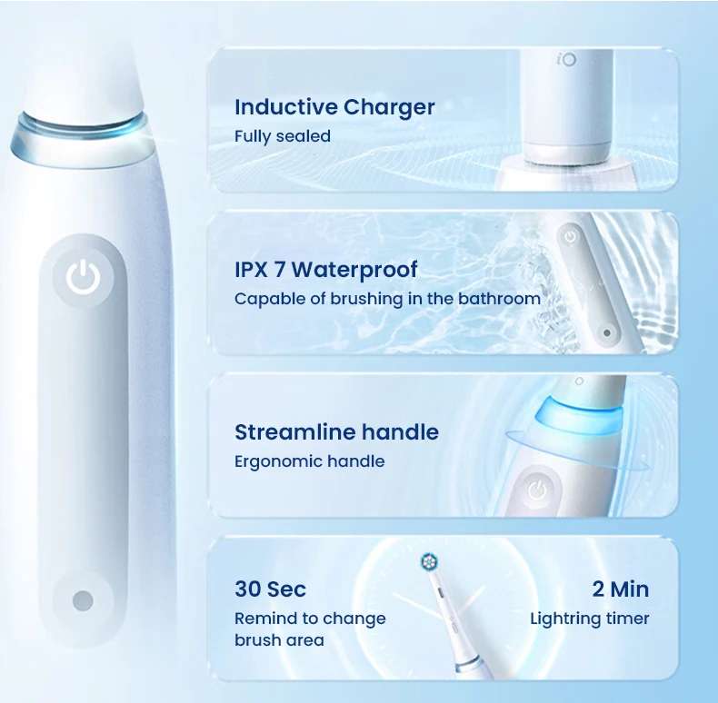 Oral B IO3 Electric Toothbrush IO Series 3 Cleaning Modes for Dental Care Replacement Toothbrush Heads Teeth Brush