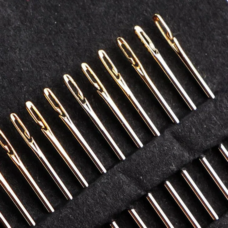 12/24/60/72Pcs Blind Needle Elderly Needle-Side Hole Hand Household Sewing Stainless Steel Sewing Needless Threading Diy Jewelry